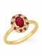 Damen Ring mit Zirkonia aus Gold 9K