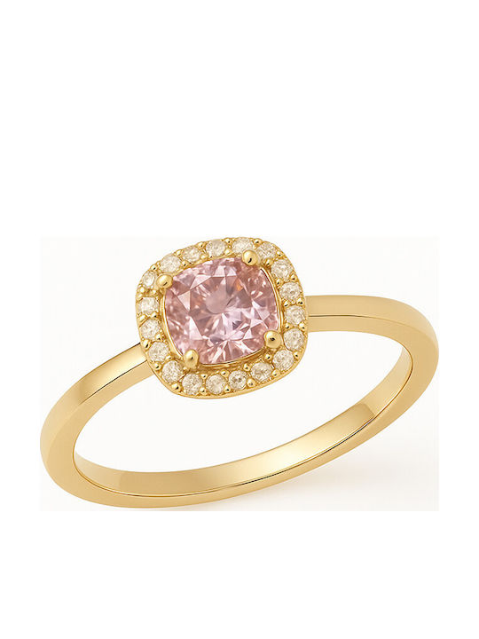 Damen Ring mit Zirkonia aus Gold 9K