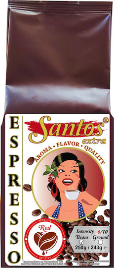 Santos Extra Espresso Coffee Arabica Costa Rica Whole Beans 243gr