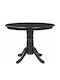 Berwyn 2368 Round Table Wooden Black Velvet-Black Metal 75x75cm