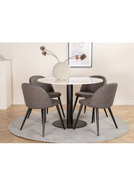Dallas 175 Round Table Dining Room with Marble ...