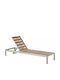 Deckchair Metallic with Cushion Brown 64x29cm.