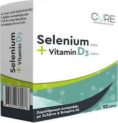 Cure Pharmaceuticals Selenium + Vitamin D3 200mg 2200iu 90 ταμπλέτες Cure Pharmaceuticals Selenium + Vitamin D3 200mg 2200iu 90 ταμπλέτες