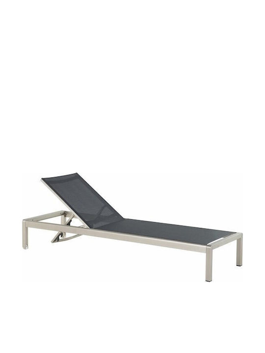 Deckchair Metallic with Cushion Black 64x29cm.