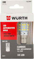 Würth Led Canbus Car Bulb P21 5w-bay15d-12 24v-35 2 Pieces Würth Led Canbus Car Bulb P21 5w-bay15d-12 24v-35 2 Pieces
