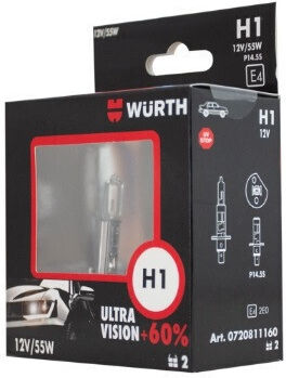 Bec Auto Würth H1-p14.5s-12v-55w 2 Bucăți