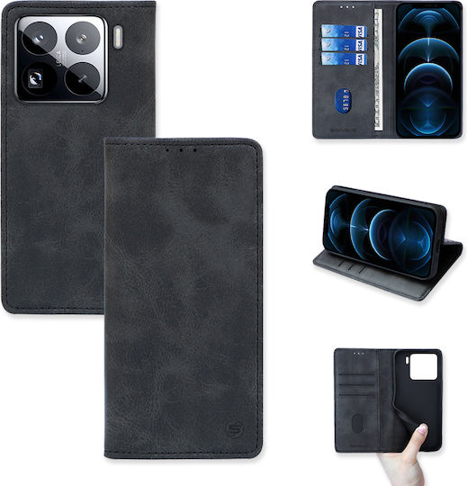 Vintage Magnet Wallet Sonique Xiaomi Xiaomi 15 Pro 5G Black Mobile Phone Case