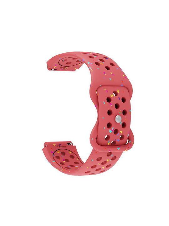 Λουράκι Σιλικόνης Colorful Dots Pattern Τρύπες Garmin Venu 2 Plus Red