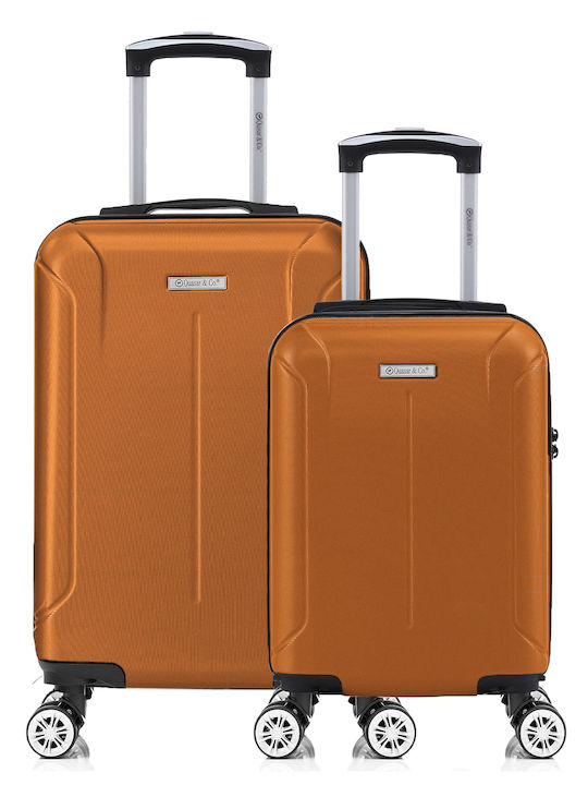 Quasar Reisekoffer Hartschalen Camel mit 4 Räder Set 2Stück