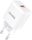Kakusiga Φορτιστής Χωρίς Καλώδιο με Θύρα USB-A 18W Λευκός (KSC-1258)