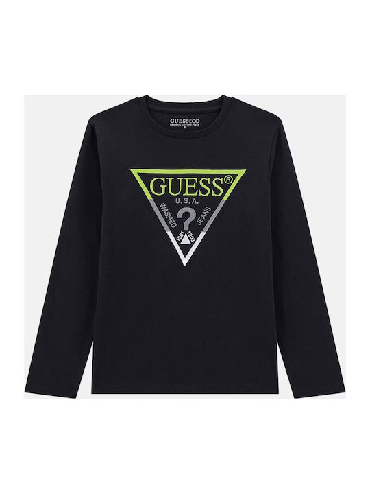 Guess Παιδική Μπλούζα Μακρυμάνικη Jet Black
