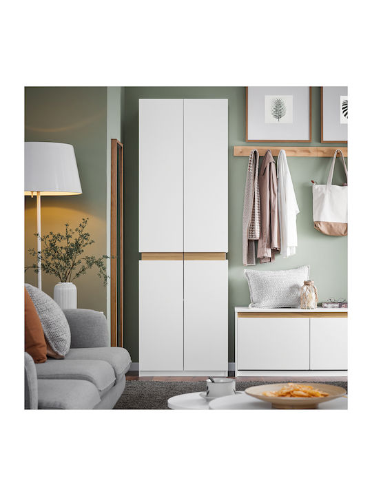 Doppeltür Kleiderschrank White 60.5x30.5x192.3cm