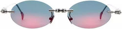 Kuboraum Maske Sunglasses Silver with Metal Frame & Silver Lens