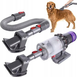 Rosfix Groomset Pro V7 V8 V10 V11 – Bürstenset für Pflege + 160 cm Flexibler Schlauch + Adapter zum Entfernen von Hund- und Katzenhaaren Click System Verstellbare Nadeln