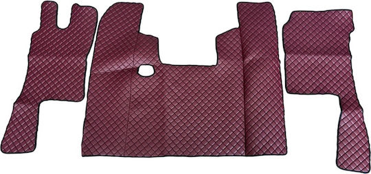 King Interior Set of Front and Rear Mats 4pcs Red