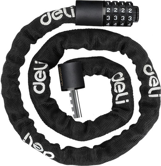 Deli Bicycle Cable Lock with Combination Black