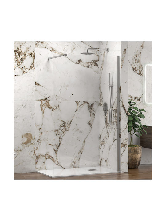 Karag Walkin 1 Фиксирана страна Душ 120x200см Прозрачно стъкло Cromo