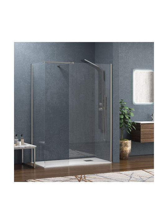 Karag Walkin 2 Σταθερό Πλαϊνό Ντουζιέρας 140x200cm Clear Glass Cromo