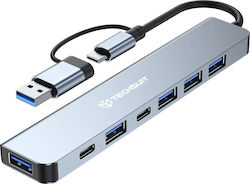 Techsuit Databridge 7 In 1 (H6) USB Hub 7 Θυρών (USB-A / USB-C) Techsuit Databridge 7 In 1 (H6) USB Hub 7 Θυρών (USB-A / USB-C)
