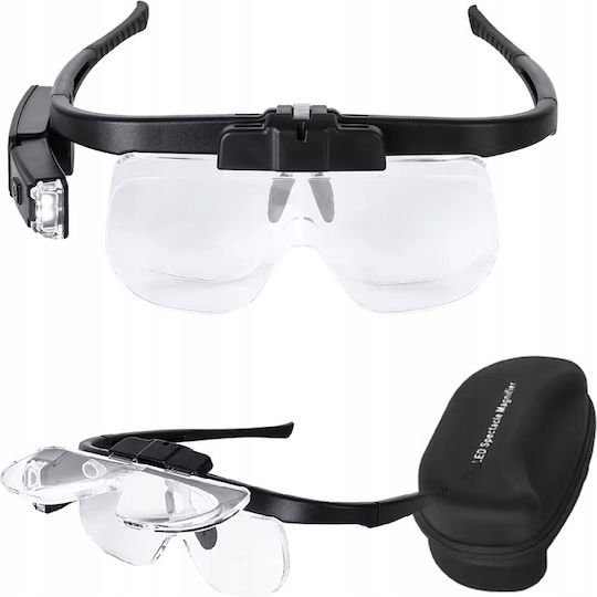 Led Optiview 6in1 – Vergrößerungsschutzbrillen Beleuchtung Usb 1,5x–4,5x Glaserset Präzisionsarbeit Diy