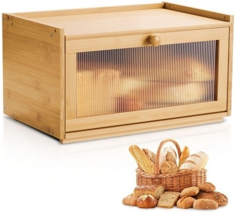 Vevor Ψωμιέρα από Bamboo Μπεζ 40x25x22cm