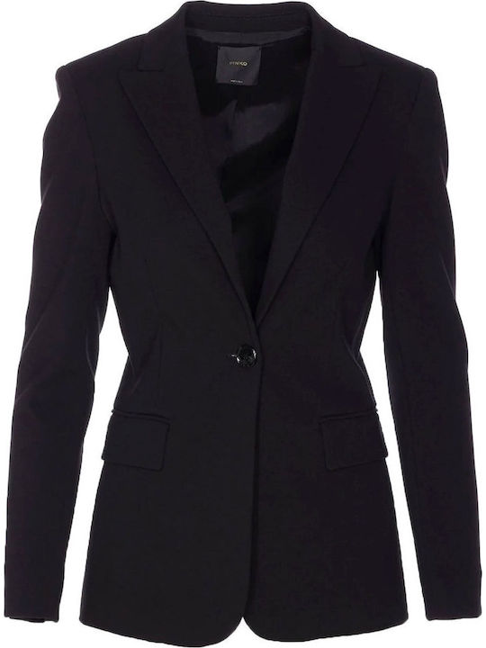 Pinko Damen Mittellang Blazer Black