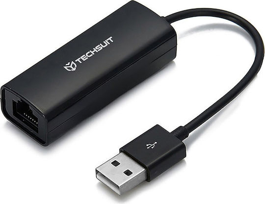 Techsuit Ethernet Adapter Netlink Ac19 Usb-Male Zu Rj45 Lan Port Female 100mbps Abs Schwarzer Hub028;ac19
