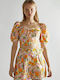 Damen Sommer Bluse Leinen Blumen Mehrfarbig