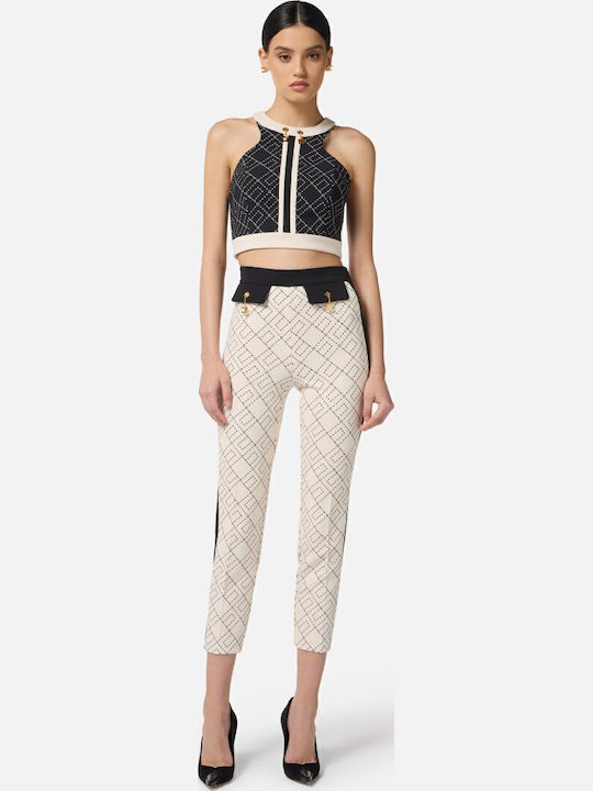 Elisabetta Franchi Women's Fabric Trousers Slim Fit White
