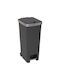 5Five Waste Bin Waste Plastic with Pedal and Wheels Gray 45lt 1pcs