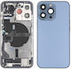 Apple iPhone 13 Pro Full Housing All Parts Vibra NFC Charging Connector Power Volume Wi-Fi Flash Flex SIM Tray Blue Grade A
