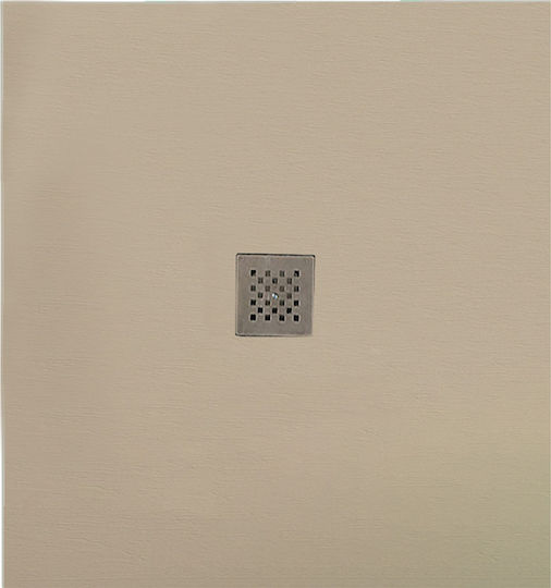 Karag Classic Τετράγωνη Ακρυλική Ντουζιέρα 90x90cm Μπεζ