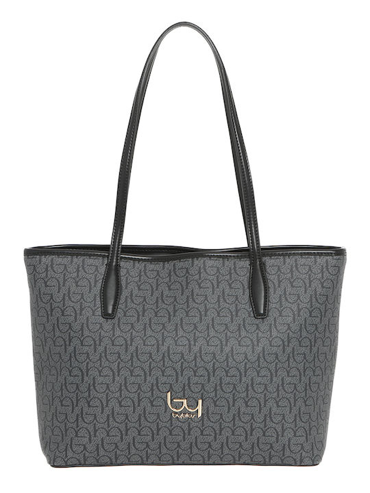 Notredame Damen Shopper Tasche Wildleder Schwarze