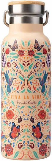 Grupo Erik Bottle Thermos Stainless Steel 500ml Frida Kahlo Viva La Vida with Handle