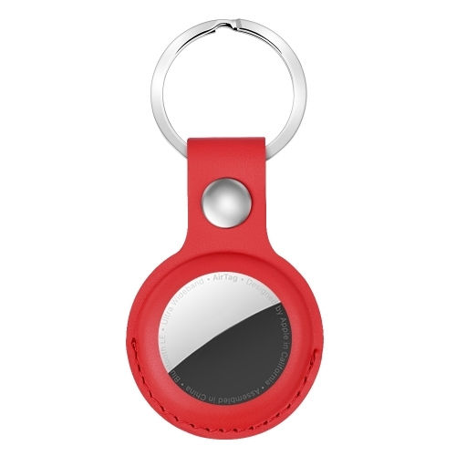 Case Leather for AirTag in Red color