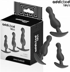 Addicted Toys Anal Plugs Set Medium Black 3pcs
