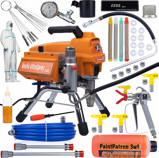 Rosfix Mega Set Paint Sprayer Rosfix Tornado Rt3 Ultraspray 2200w 22mpa 2.5l/min Accessories