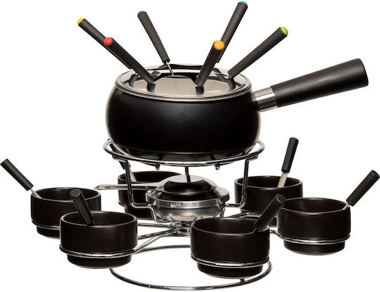 5Five Ceramic Fondue Pot with Tea Light Brown 34x34x24cm