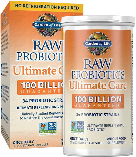 Garden Of Life Raw Probiotics Ultimate Care Пробиотици 30 вегетариански капсули