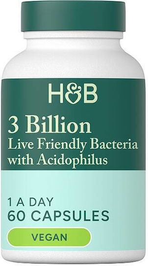Holland & Barrett 3 Billion Live Friendly Bacteria Συμπλήρωμα με Προβιοτικά 60 κάψουλες