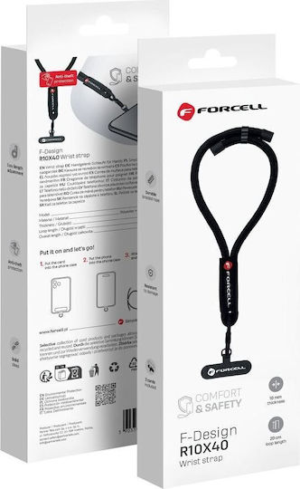 Forcell Wrist Strap for Mobile Phones Black