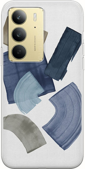 Blue Brown Paint Blocks Realme 14x 5g Flexible Tpu Διάφανη Σιλικόνη