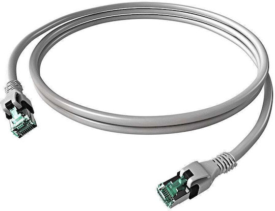 Easylan S/FTP Cat.6a (Gigabit) Καλώδιο Δικτύου Ethernet 7.5m Γκρι