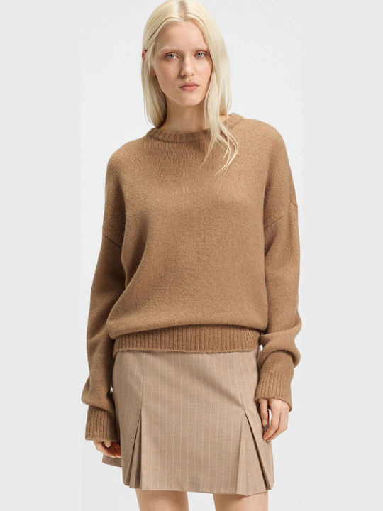 Hugo Sarcis Damen Langarm Pullover Wolle Beige