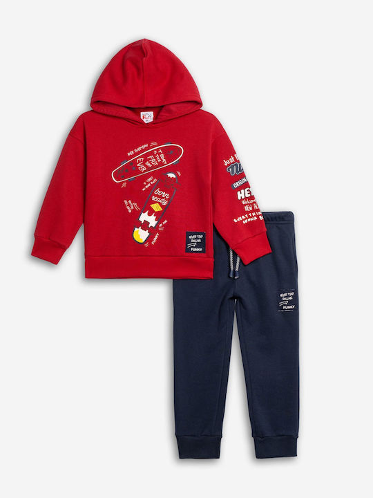 Kids Sweatpants Set Red 2pcs