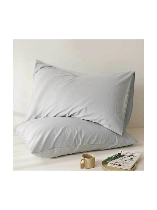 SpitiBazaar Kissenbezug-Set Light Grey 50x70cm.