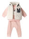Kids Sweatpants Set With Top Pink 3 Pieces