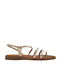 Leather Women's Flat Sandals copper
