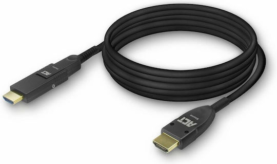Кабел Act Ak4102 От Hdmi Мъжки Към Hdmi Мъжки 15м Черен 4k@60hz Сваляем Конектор