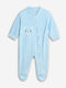 Funky Baby Bodysuit Long-Sleeved Velvet Light Blue